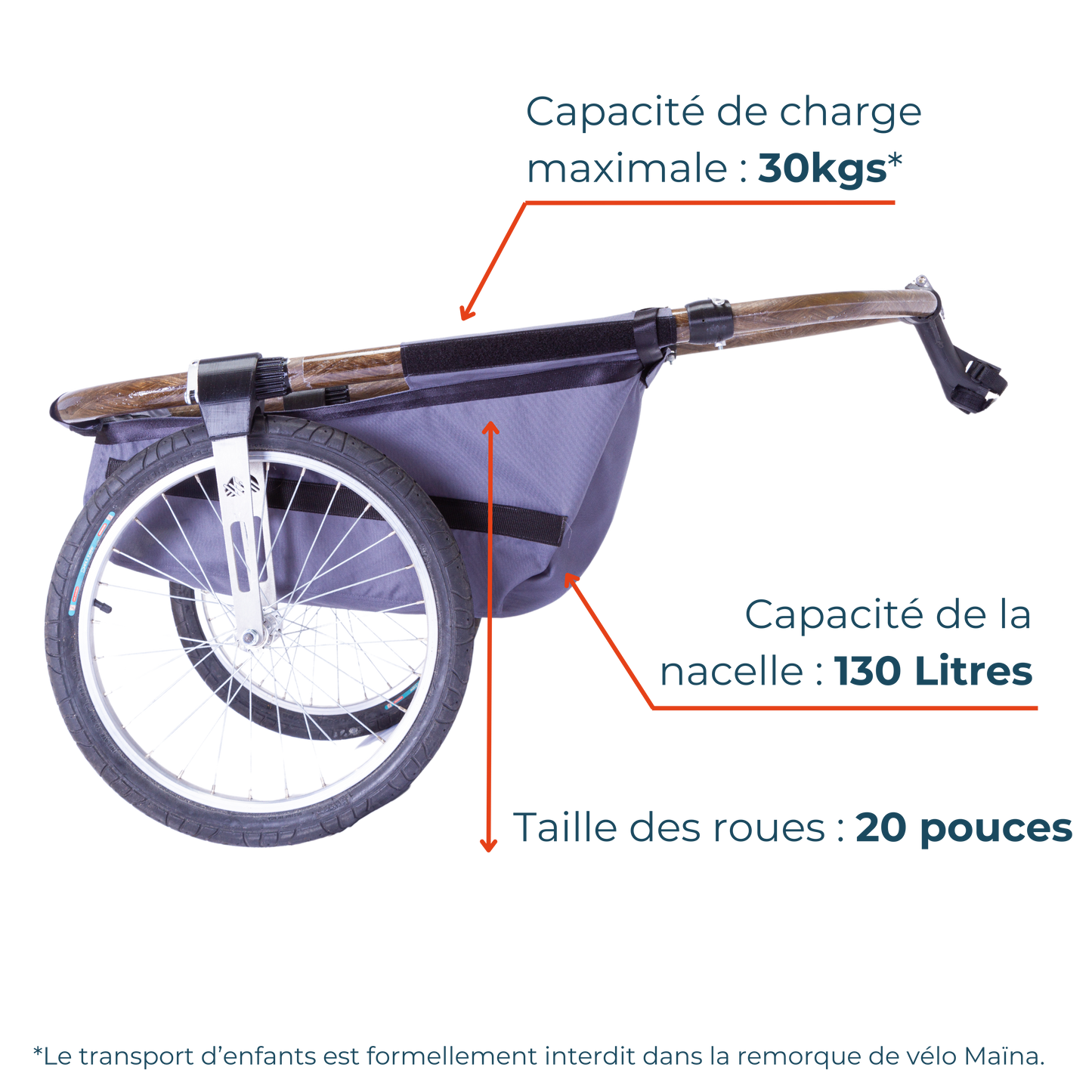 La remorque de vélo Maïna | offre Enjoy Vélo Epinal
