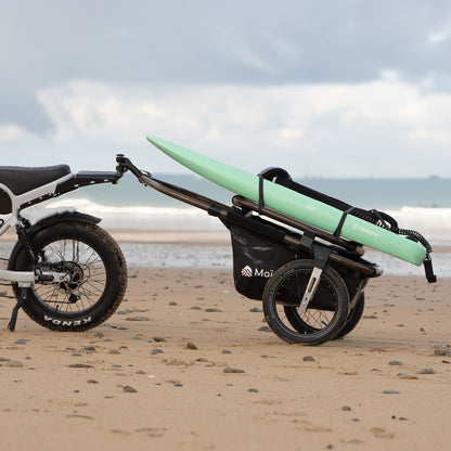 Surf - La remorque Maïna 16+ et son rack pour planches