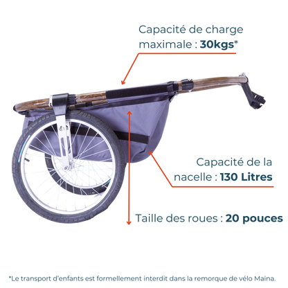 La remorque de vélo Maïna | offre Enjoy Vélo Epinal